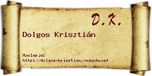 Dolgos Krisztián névjegykártya